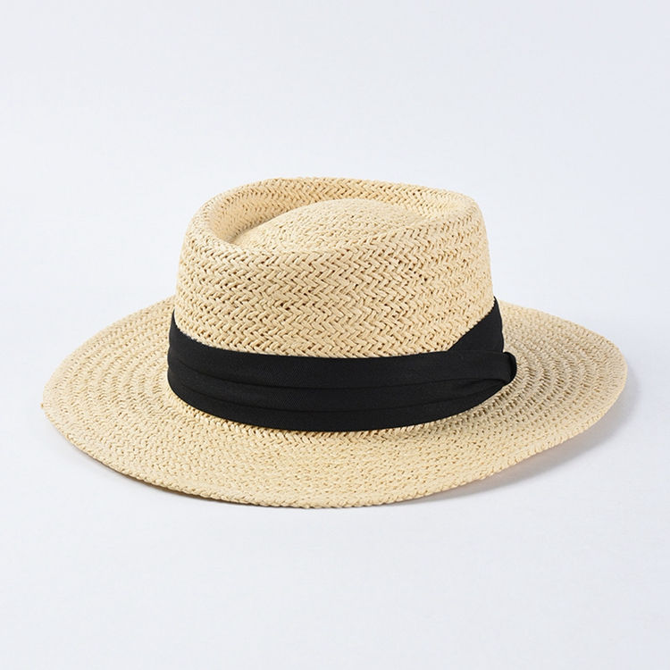 Thumbnail: Straw Hat Ribbon Bow, Casual Panama Paper Straw Hats.
