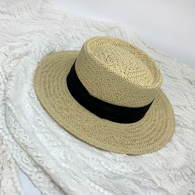 Thumbnail: Straw Hat Ribbon Bow, Casual Panama Paper Straw Hats.