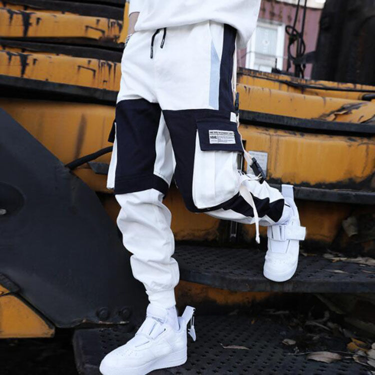 Thumbnail: Mens Multi Pockets Cargo Harem Pants Hip Hop Casual Male Track Pants
