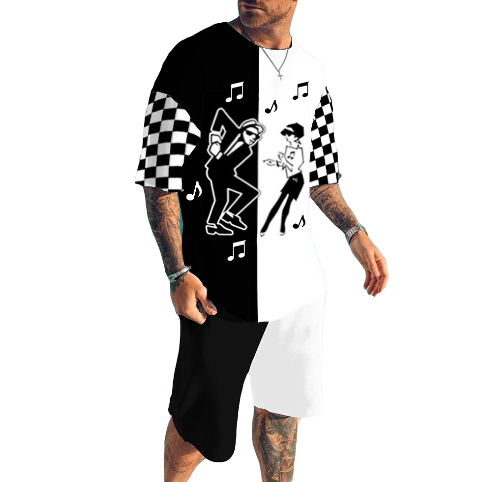 Thumbnail: Mens Jogger Sets Short Sleeve Street Wear Printed Mens Shirts and Shorts
