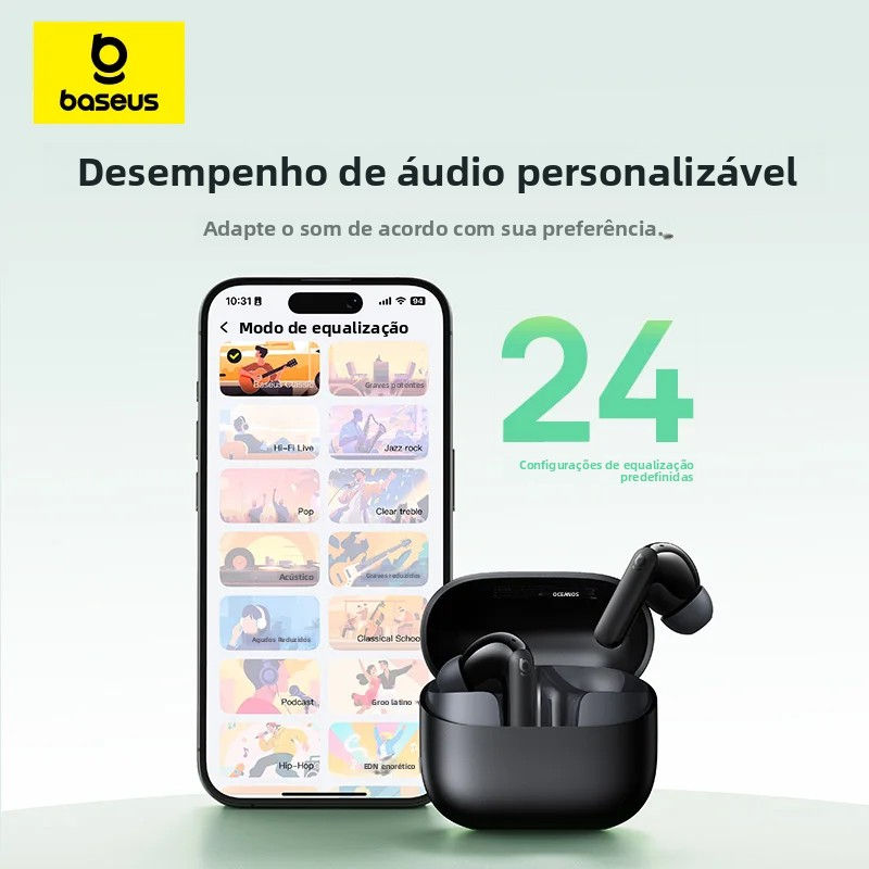Miniatura: Baseus Studio Bass — Fone Bluetooth com Isolamento Premium