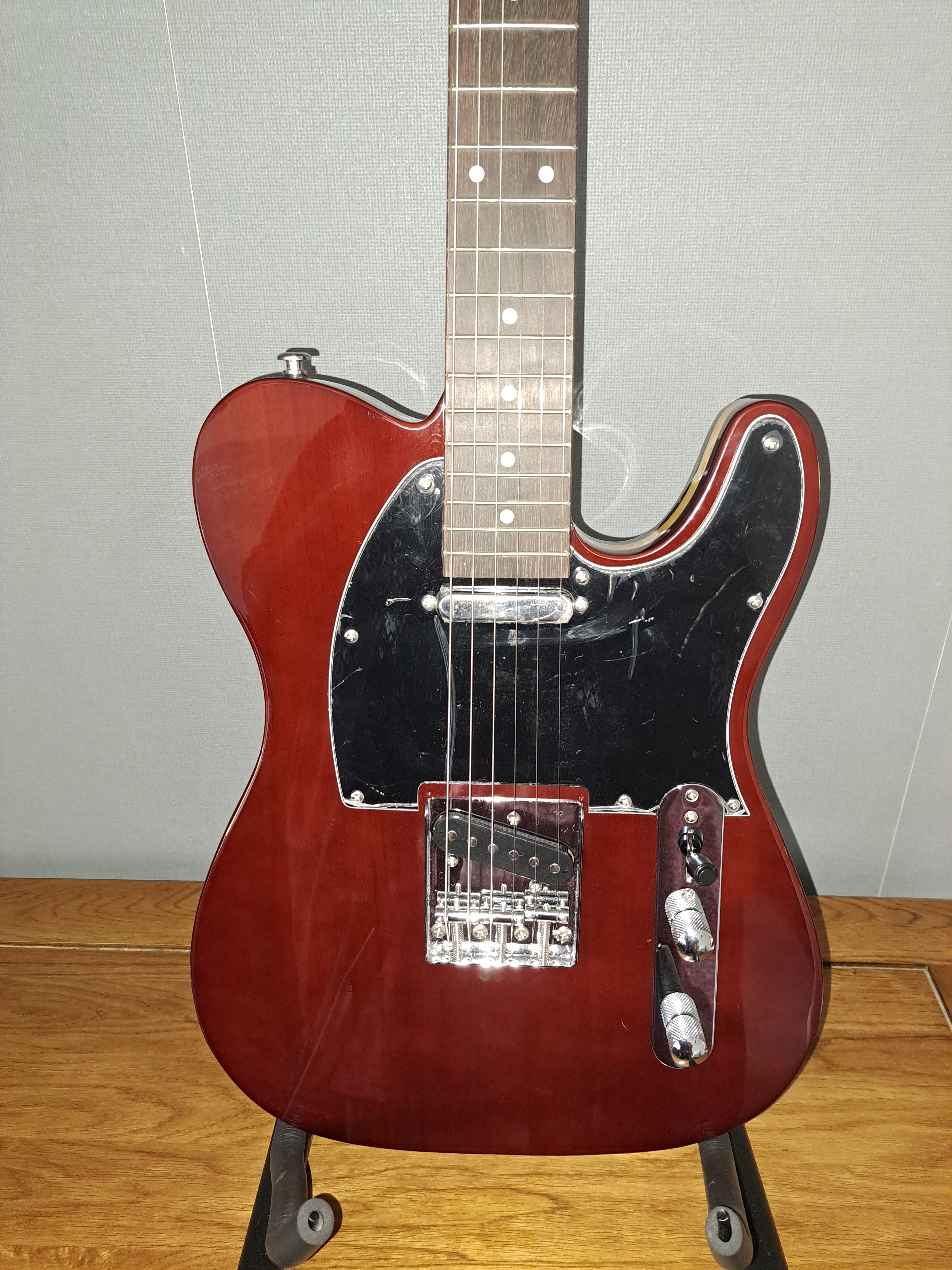 TELECASTER STYLE GUITAR PLAYER II - In Oxblood. NO LOGO TAX.