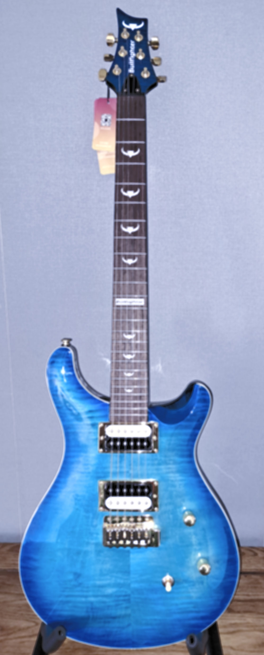 PRS Style Guitar Blue flamed Maple, with gold colour hardwear dual Humbuckers