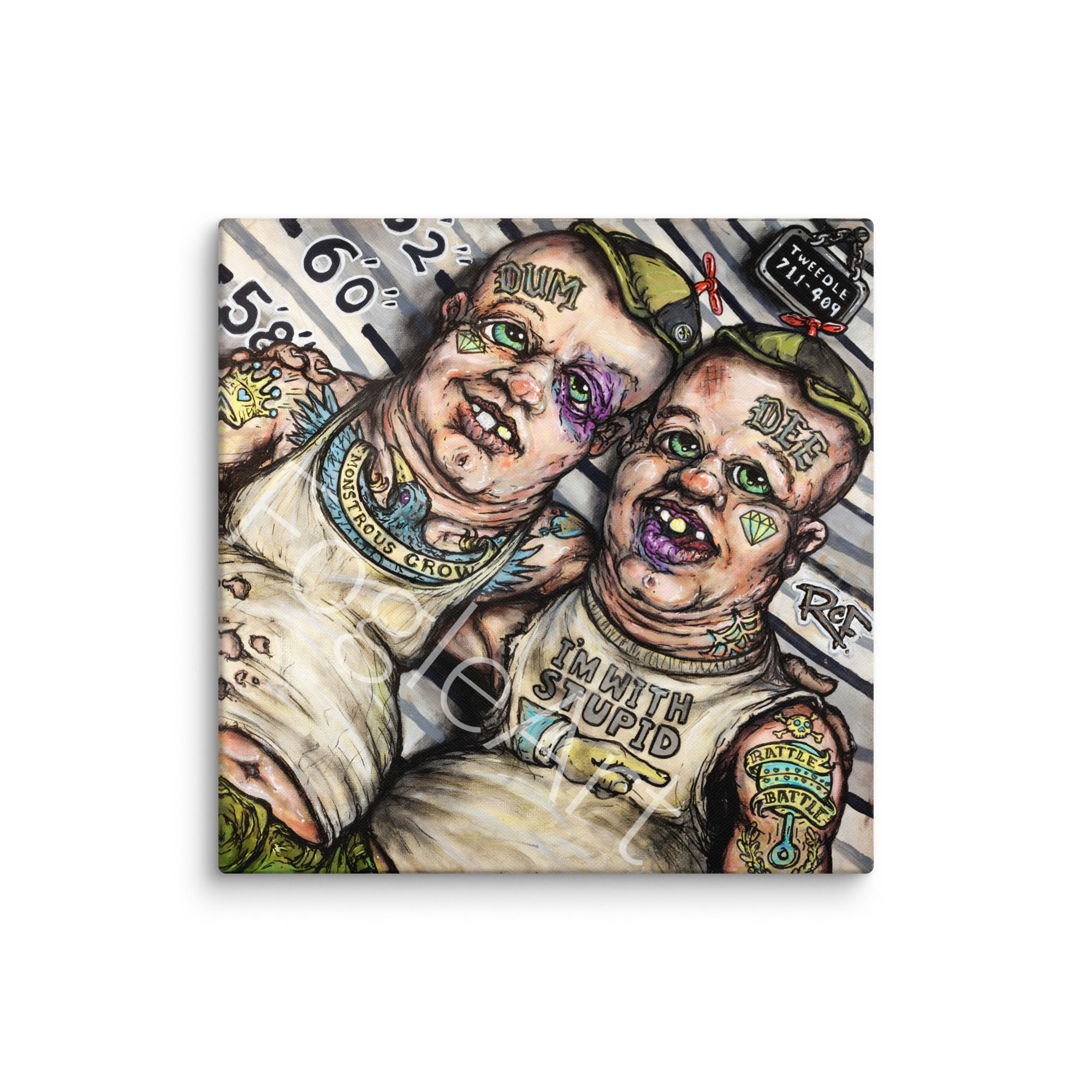 Dee & Dum (20 x 20 stretched canvas)