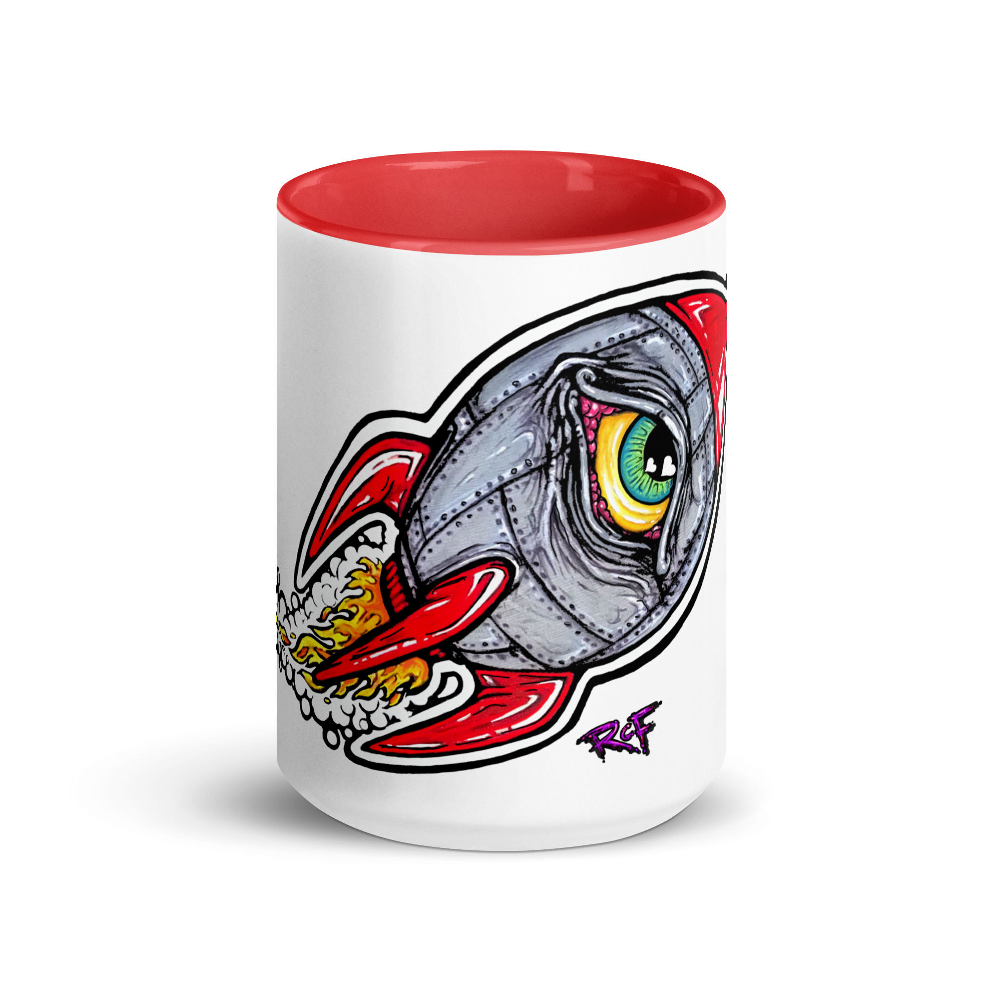 "Seeing Eye Rockit" Mug with Color Inside