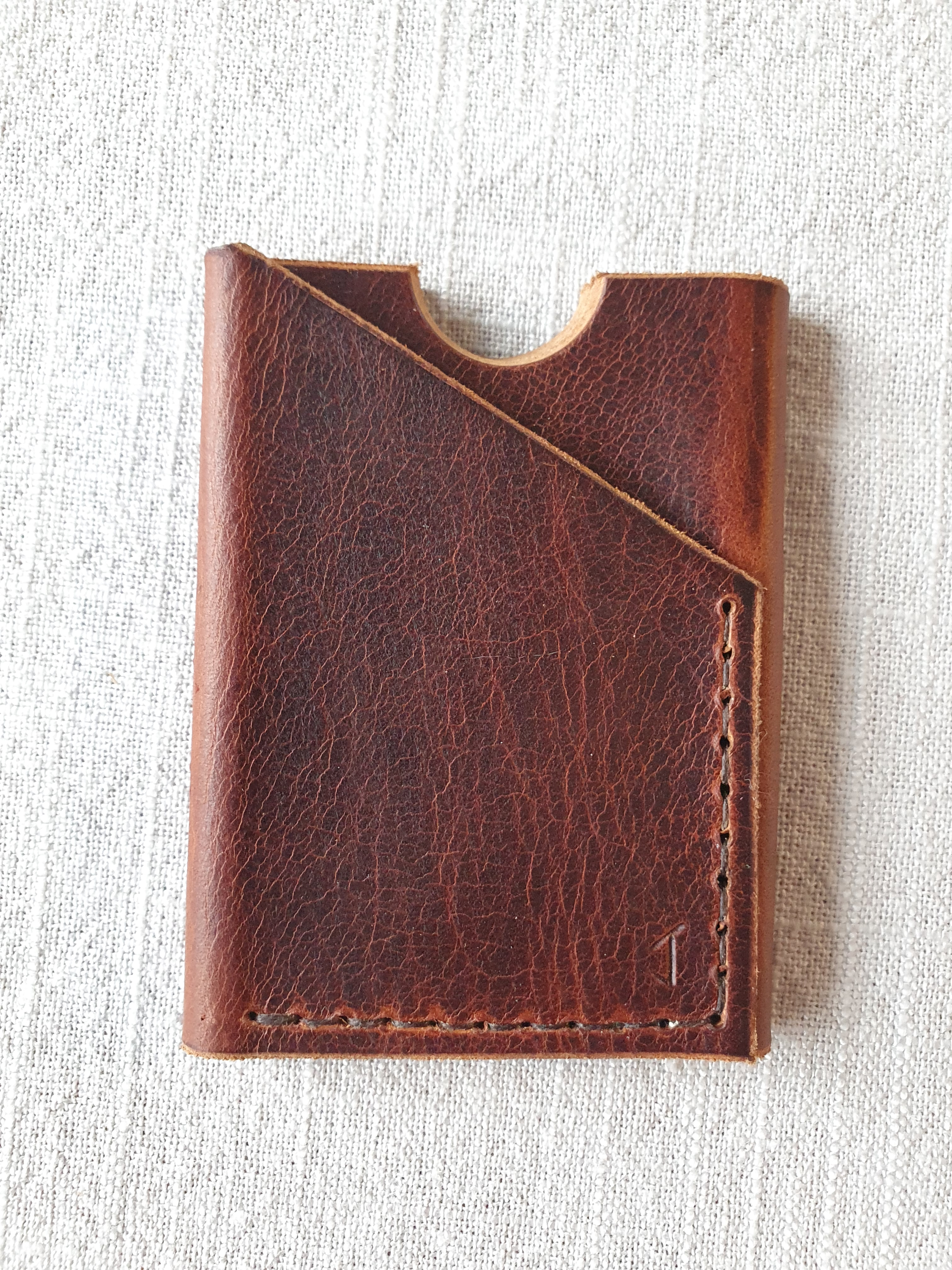 Korthållare i läder "Brun"