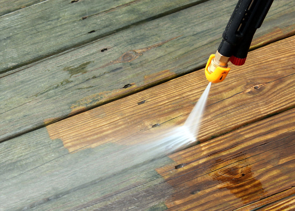 Pressure washing deck
