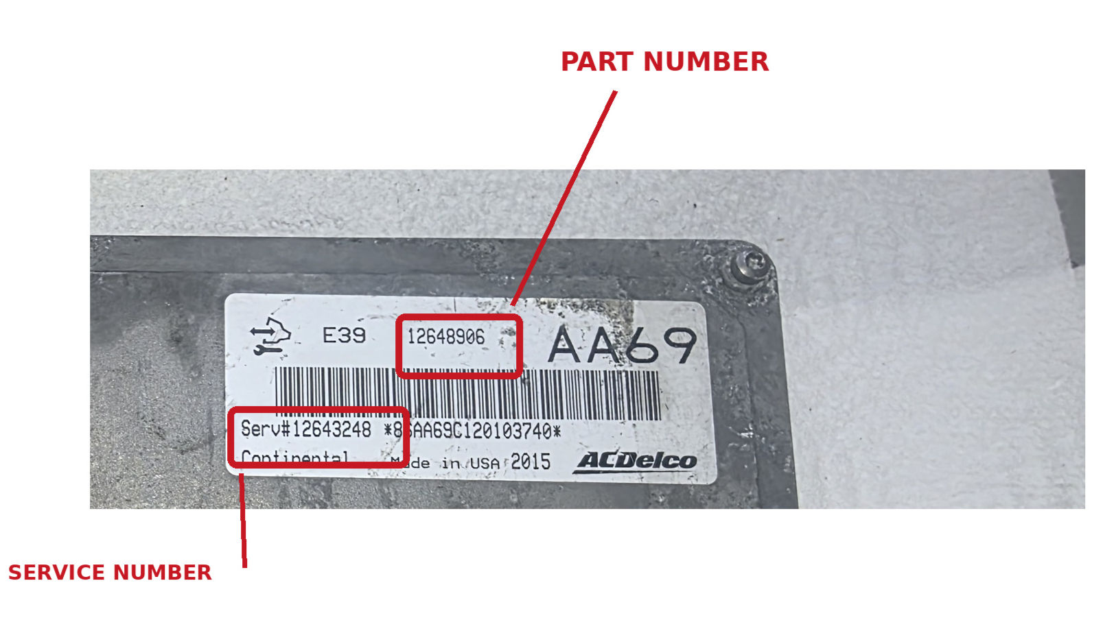 E39 -12648906 l 12643248 l ENGINE CONTROL MODULE