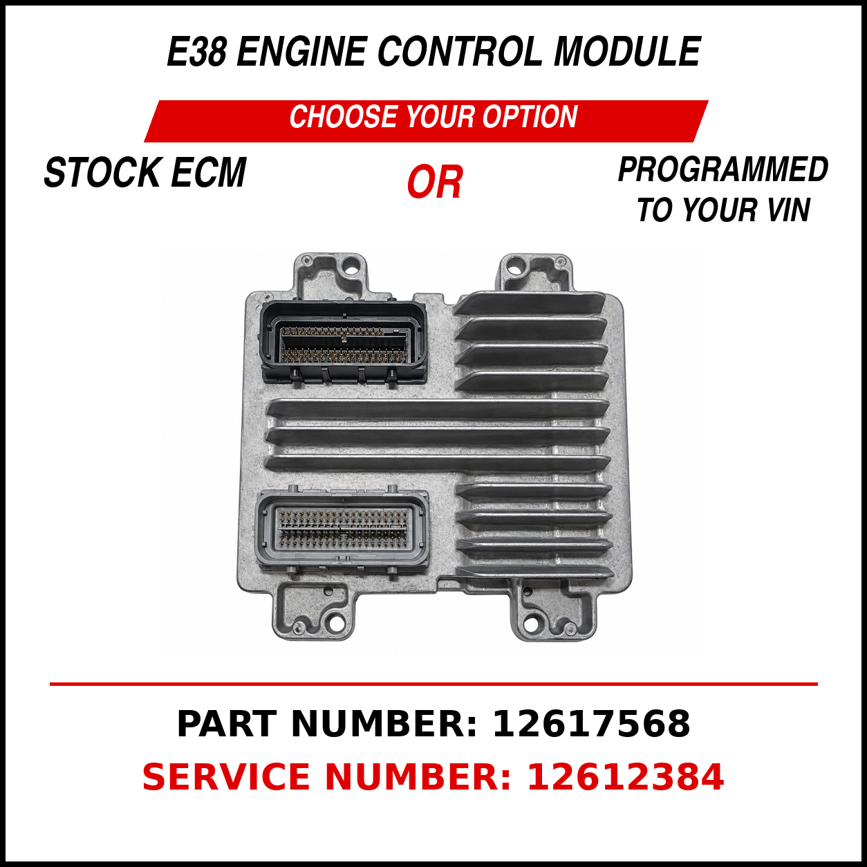 E38 -12617568 l 12612384 l ENGINE CONTROL MODULE