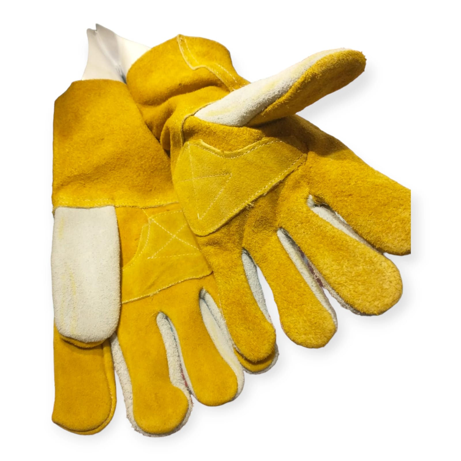 GUANTES SOLDADOR CARNAZA AMARILLO GRIS