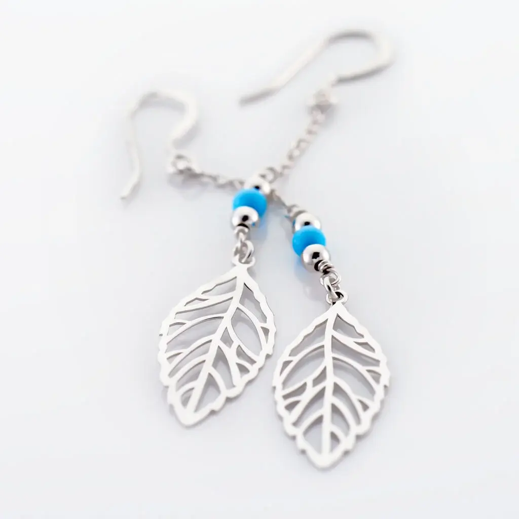 Boucles D'oreilles Pendantes Angelika Argent Blanc Pierre De Synthese