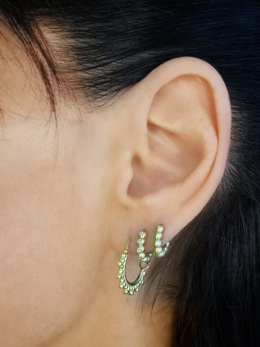 Thumbnail: Mini Ball Gold Earrings