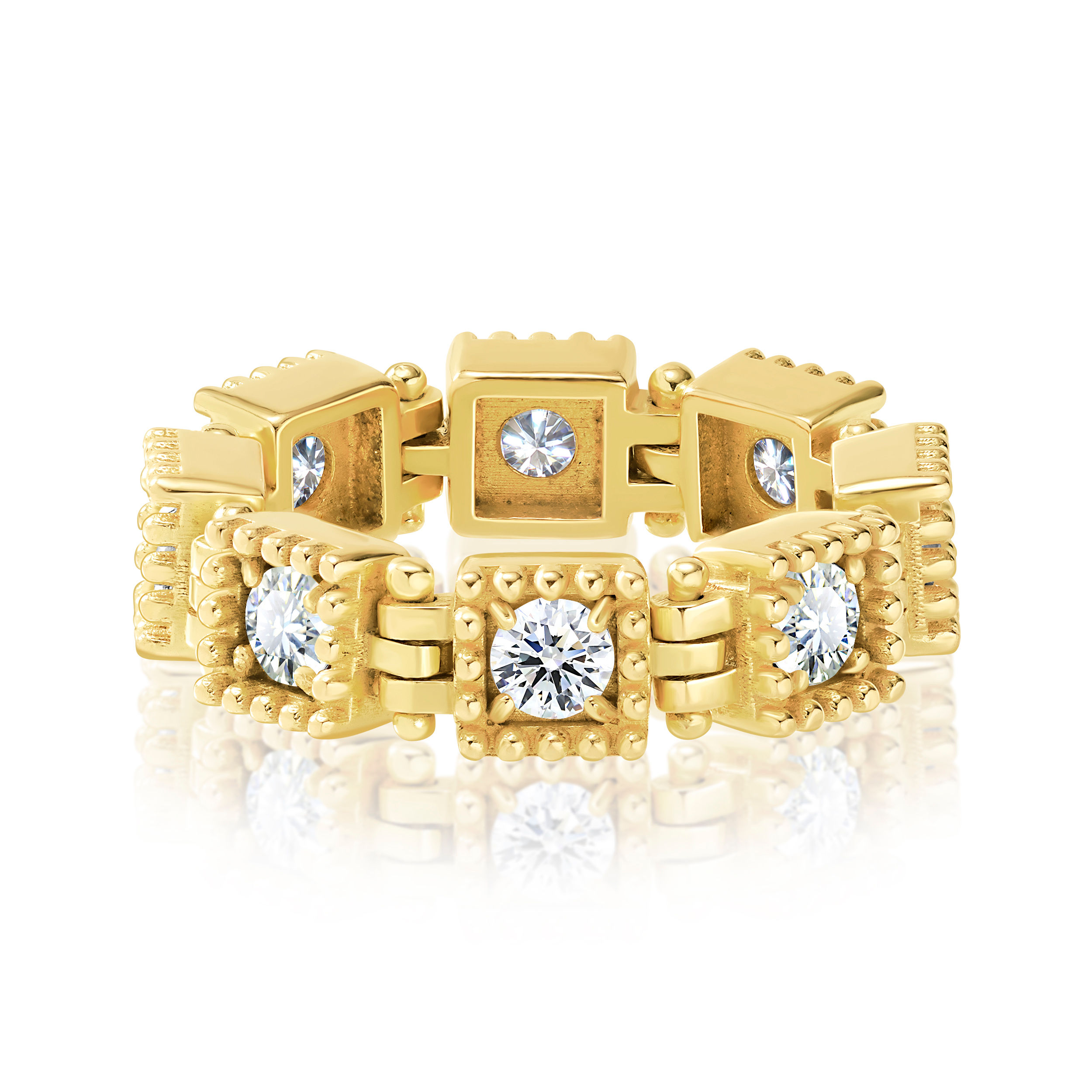 18k Gold Diamondd Links ring