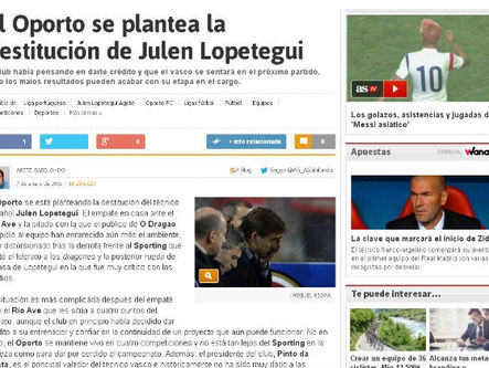 Já se especula em Espanha a saída de Lopetegui