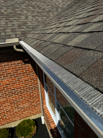 Reparation and maintenance of existing gutters, and installation of a 5” LeafBlaster Pro® gutter guard system.