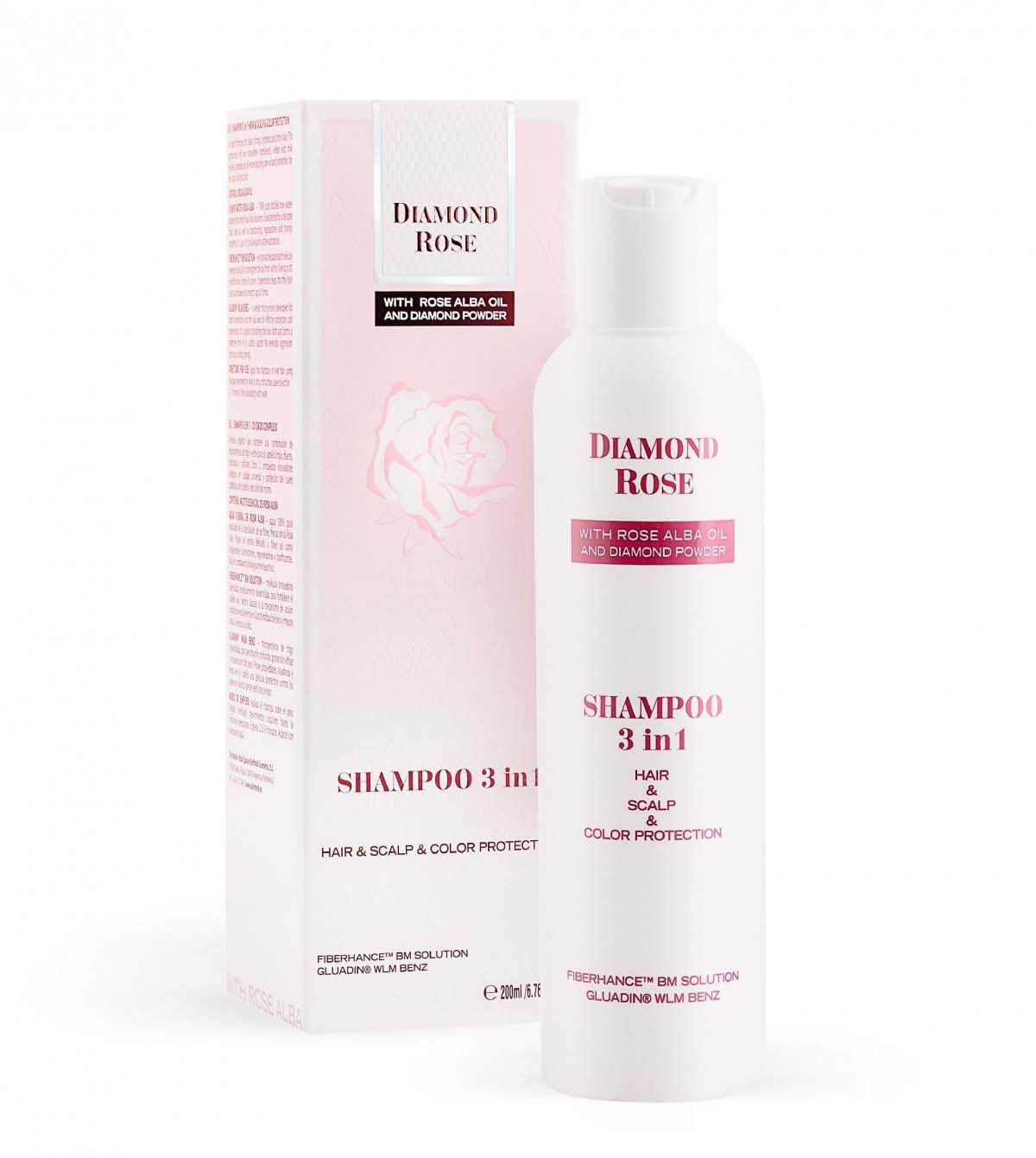 Shampoo 3-in-1 for Intensive Care for Hair, Scalp and Colour Diamond Rose 200ml