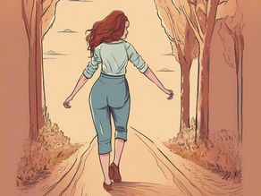 A woman moving forward, choosing herself. Taking back her power.