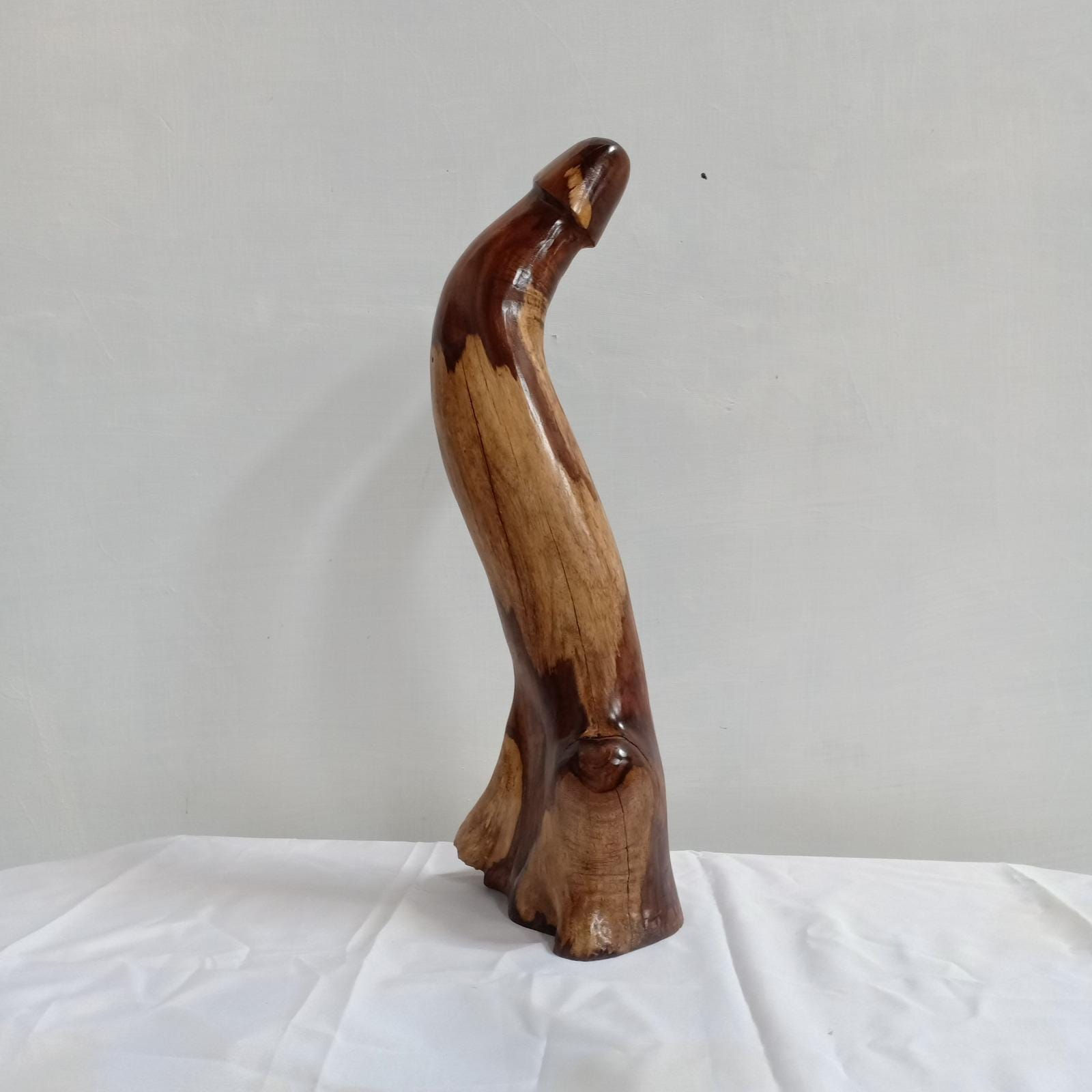 Monolith — Two-Tone Carved Teak Sculpture