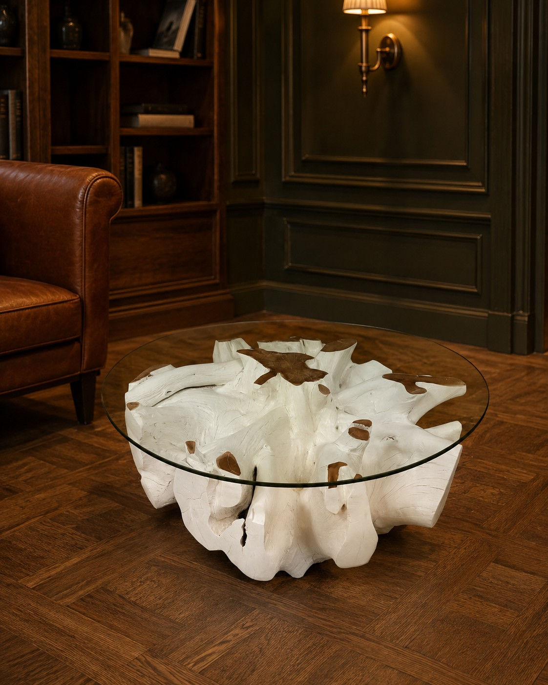 Gull — 30" Whitewash Teak Root Table Base