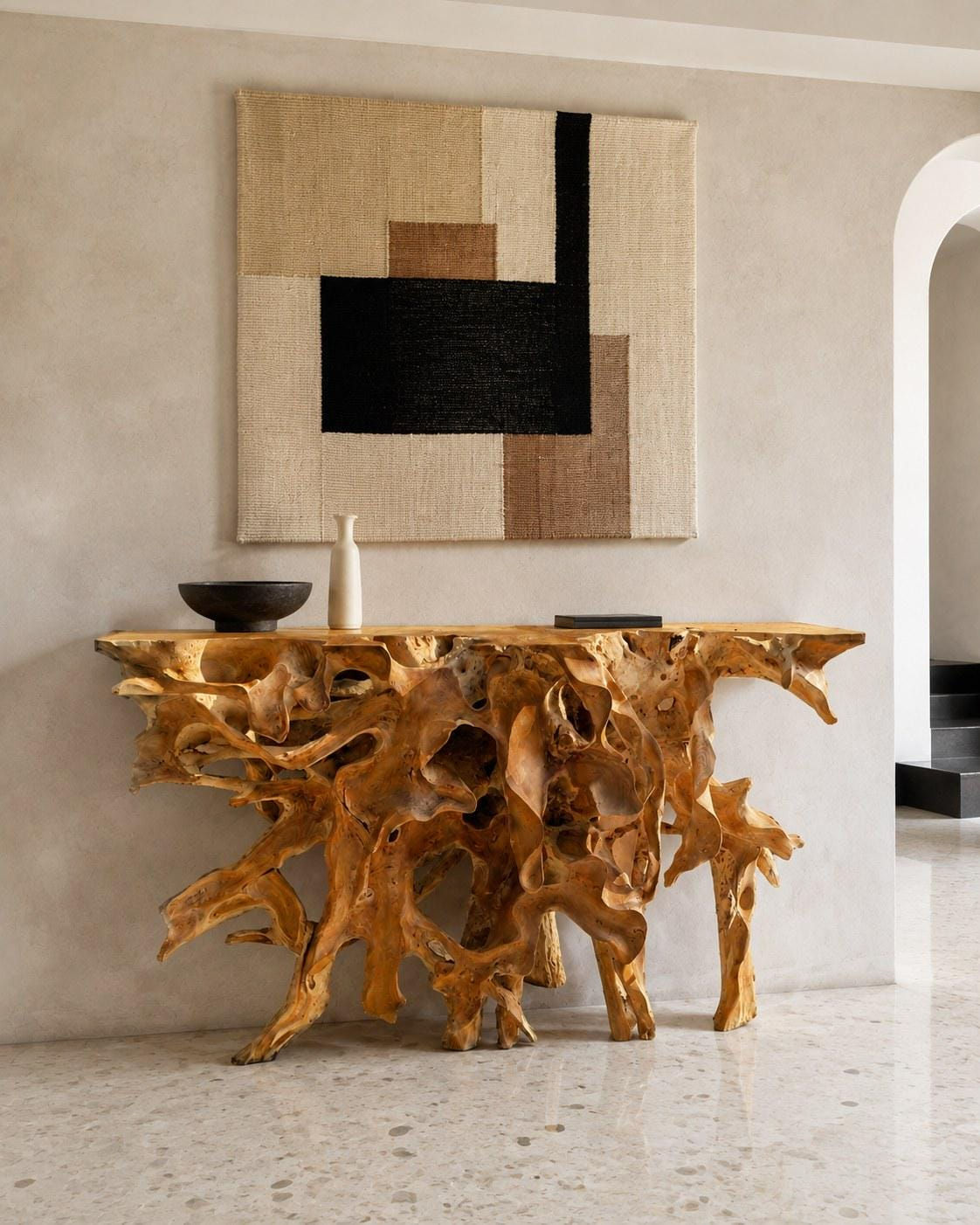 Warren — 47" Carved Teak Root Console Table