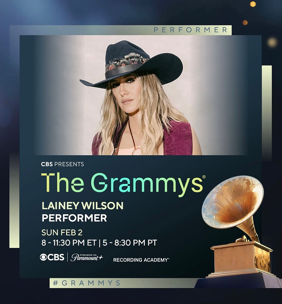 Lainey Wilson receives an invitation from the Recording Academy to perform at the 2025 GRAMMYs.