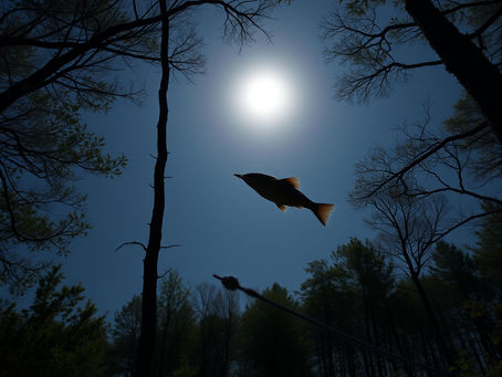 Kreatives Bild ein Fisch im Vollmond