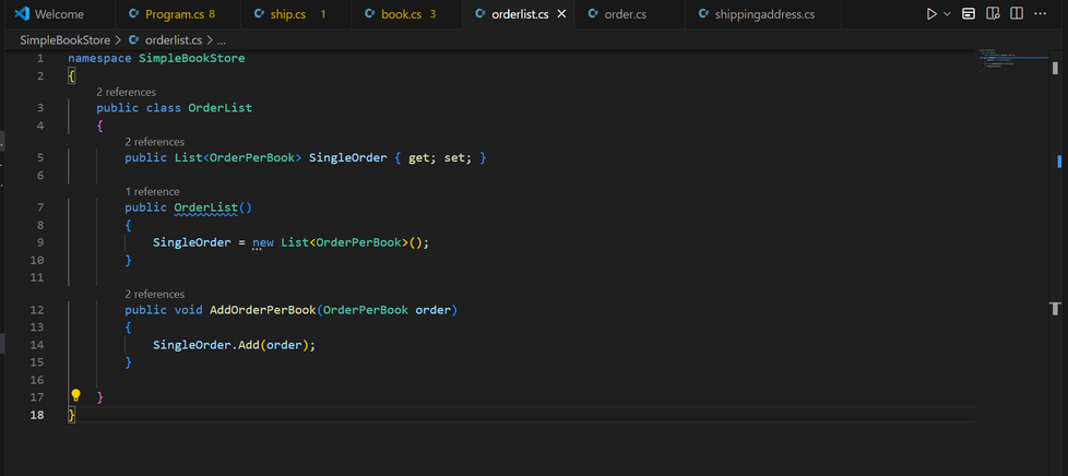 c sharp oop ood simple book store online order system orderlist 081025
