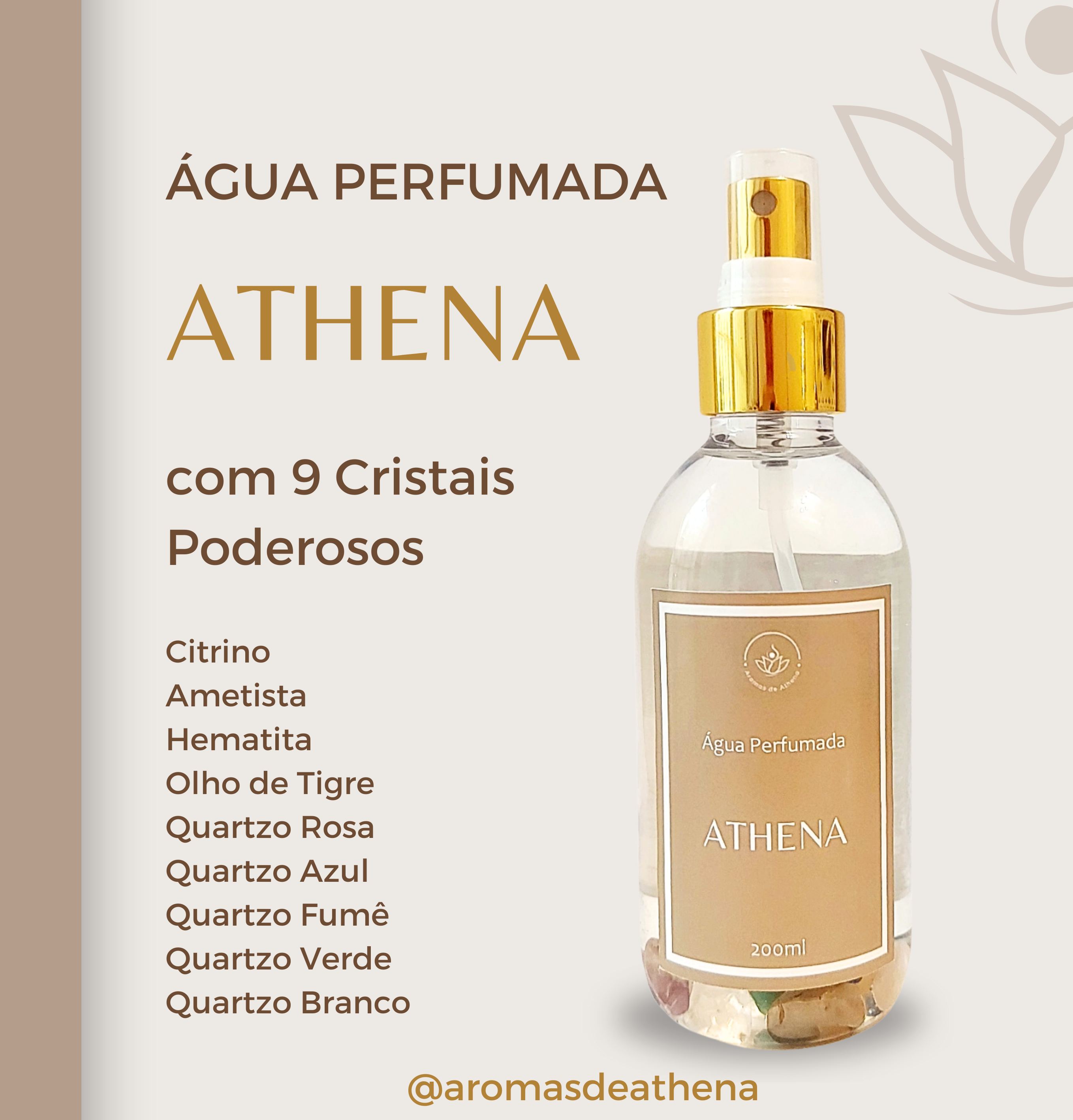 Água Perfumada ATHENA com Cristais
