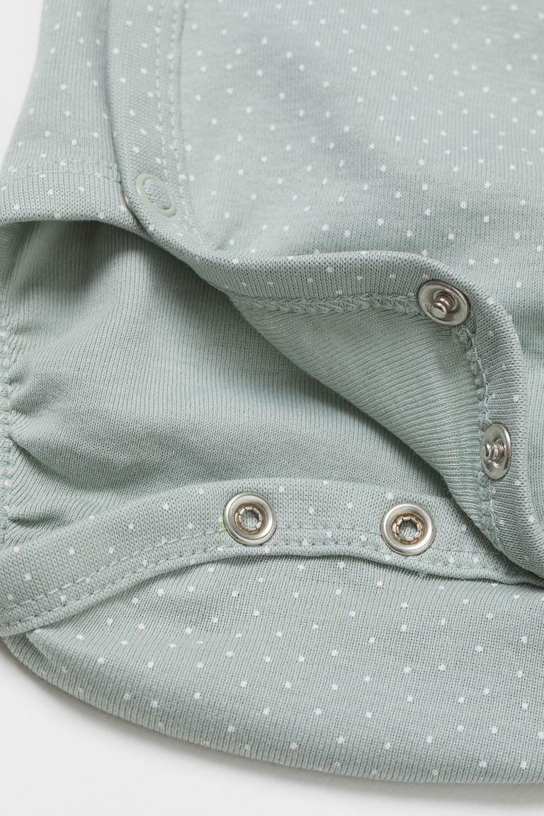 Thumbnail: Custom Name on H&M 3-pack long-sleeved bodysuits (0-9mths) - Dusky Green/Spotted