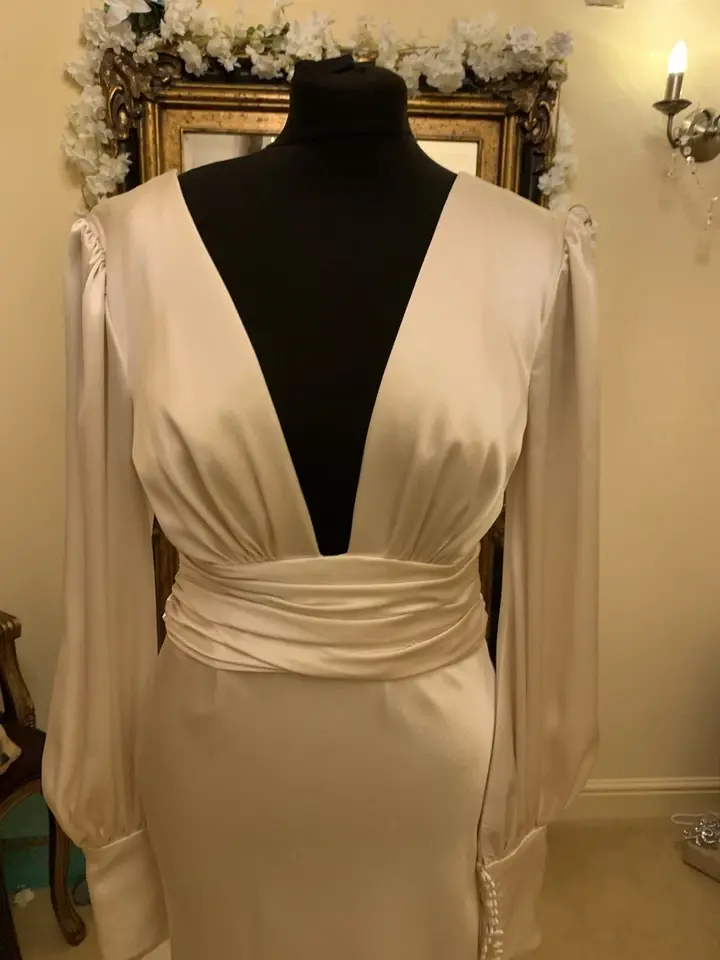 Thumbnail: Watters CLARA Size 12 Ivory/Gold NEW!