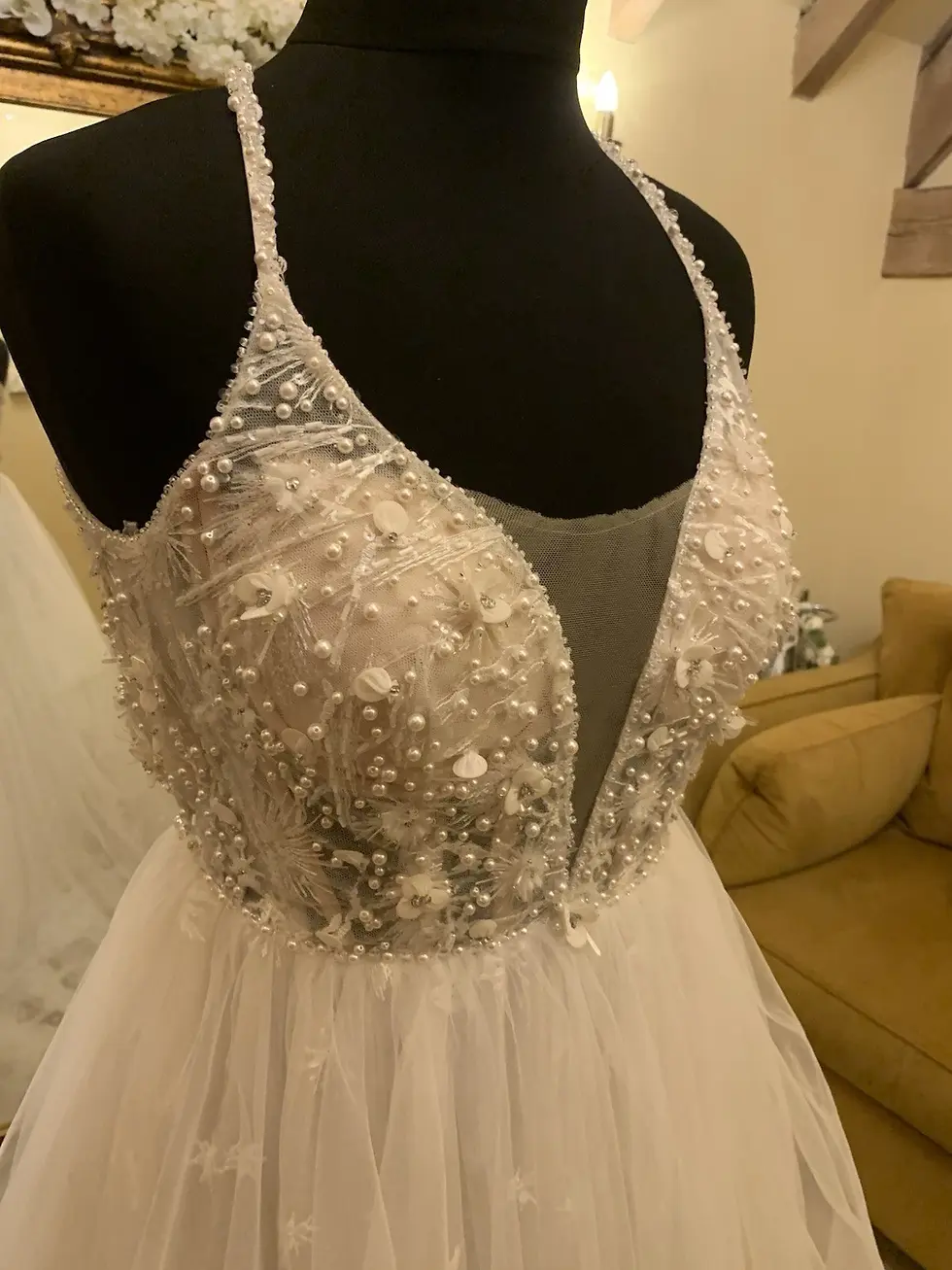 Thumbnail: Anny Lin NAOMI Size 10 Ivory/Nude NEW!!