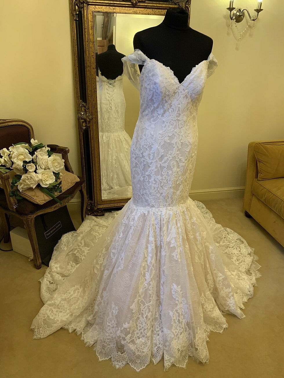 Thumbnail: Sottero & Midgley Dress BRODIE Size 12 Ivory Over Soft Blush