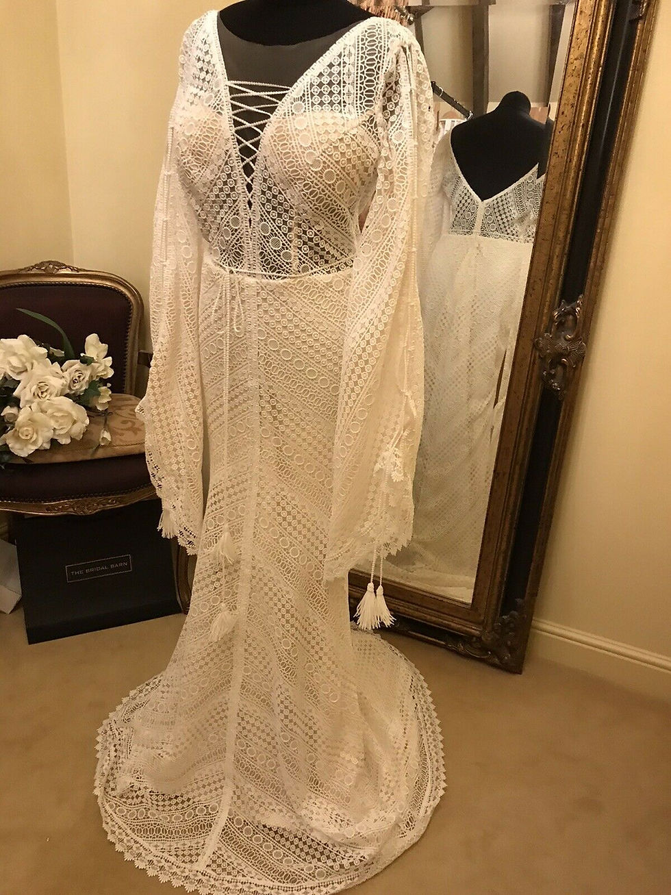 Thumbnail: Luce Sposa Wedding Dress KELLY Size 14 to small 16 Ivory NEW!!