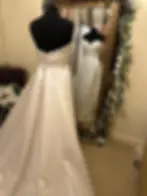 Thumbnail: Ellis ROBYN with Anne overskirt detachable sleeves and bow size 10/12