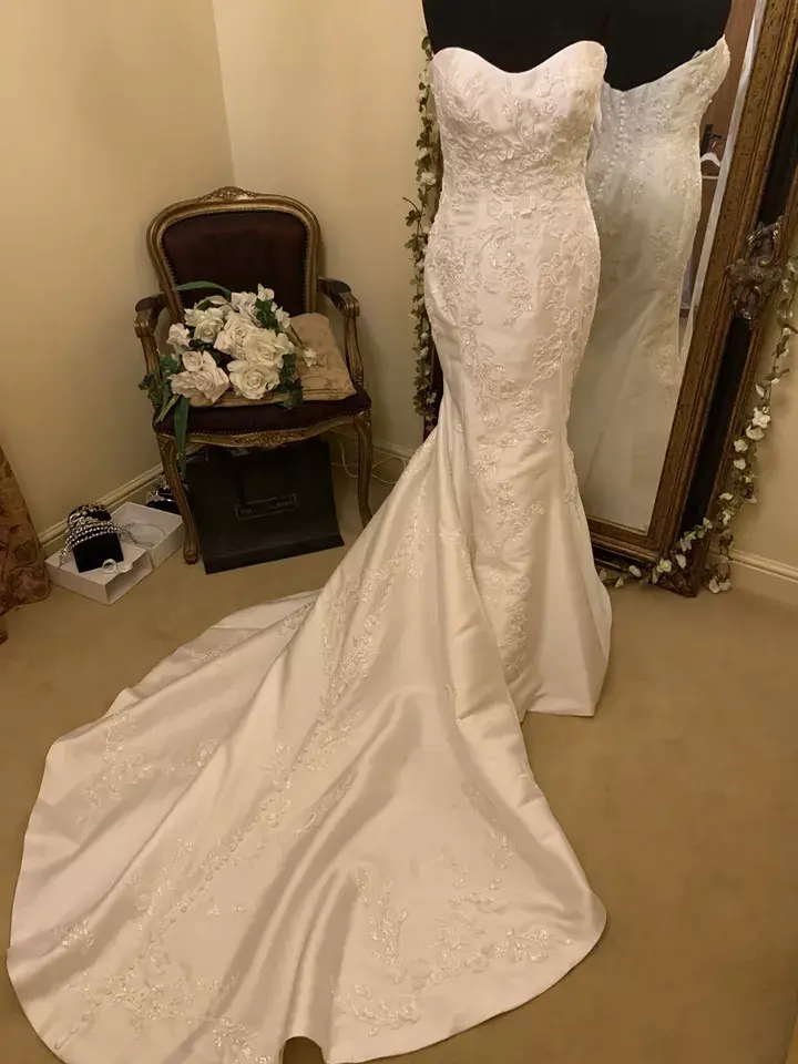 Thumbnail: Sottero & Midgley BARCELONA Size 14 Ivory DRESS ONLY NO OVERSKIRT NEW!!