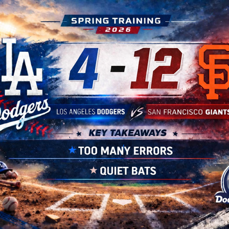 Dodgers’ Early Spring Momentum Halted in Loss to Giants