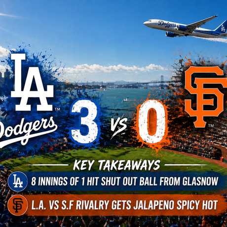 Dodgers Avoid Sweep Behind Glasnow’s Gem, Rushing–Webb Sparks Rivalry Embers in San Francisco