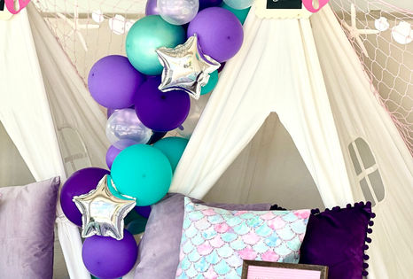 Teepee Glamping Mermaid Ariel Sleepover Slumber Party Under The Sea Birthday