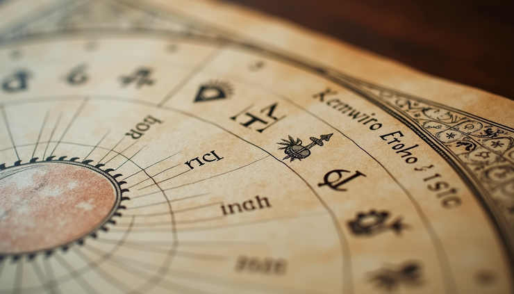 Close-up view of a printed kundali chart with handwritten notes and astrological symbols