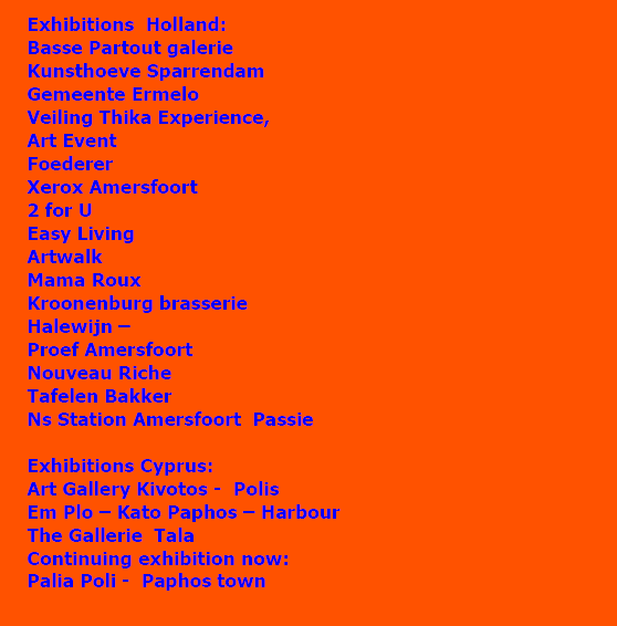 Overview exhibitions Holland Cyprus