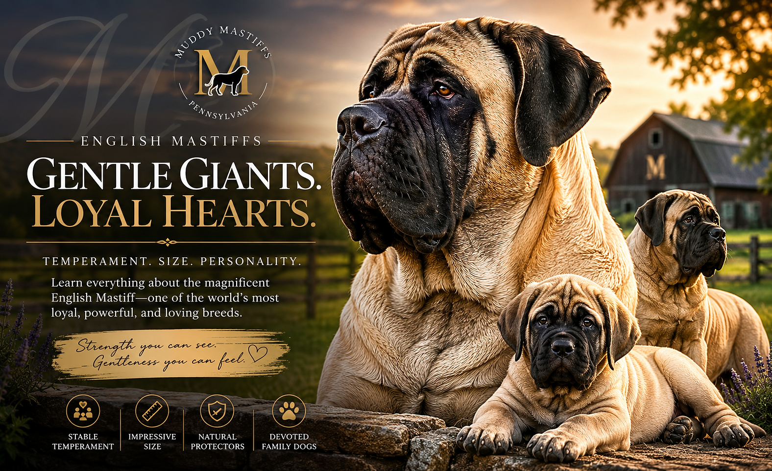 English Mastiff temperament, size, and personality at Muddy Mastiffs