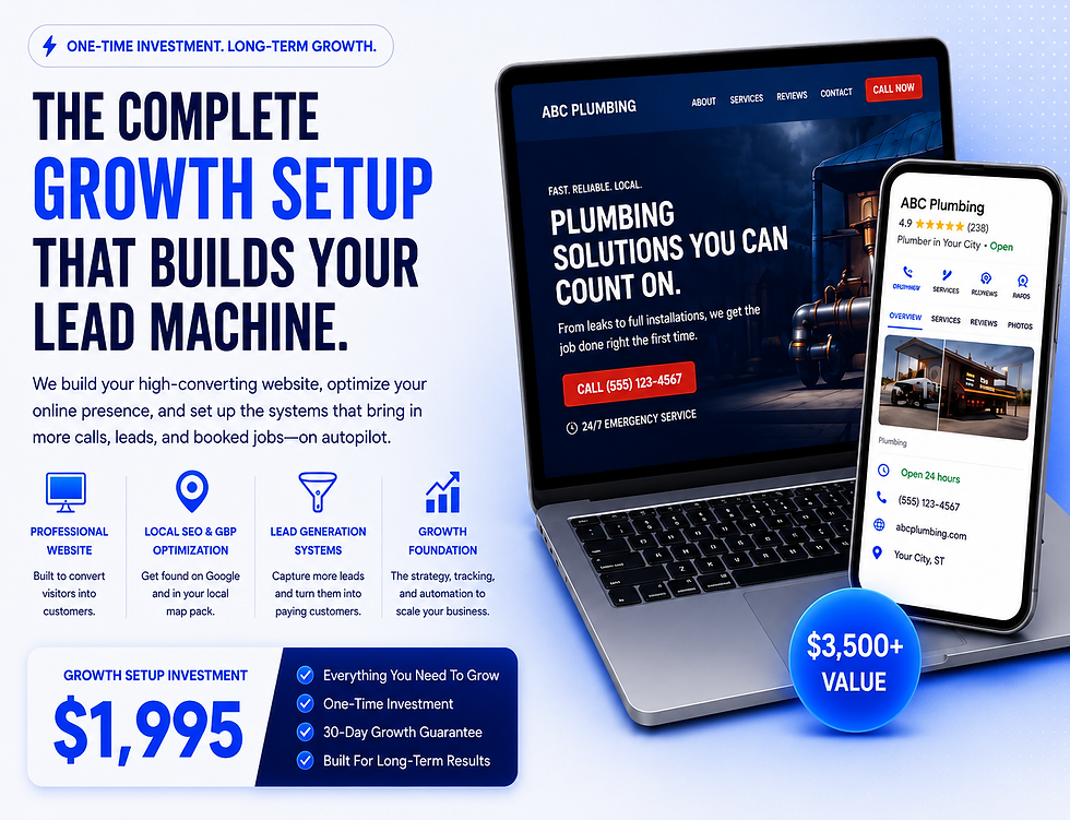 Growth System Setup by Tech Turtle building a complete foundation for calls, leads, and business growth