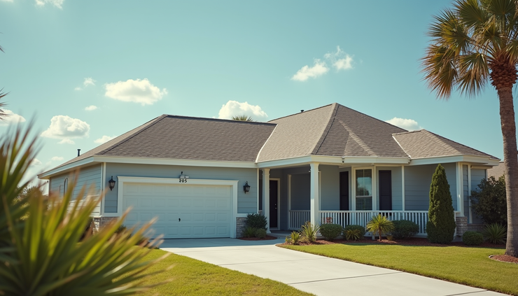 High angle view of a Gulf Shores home sale closing with cash buyer
