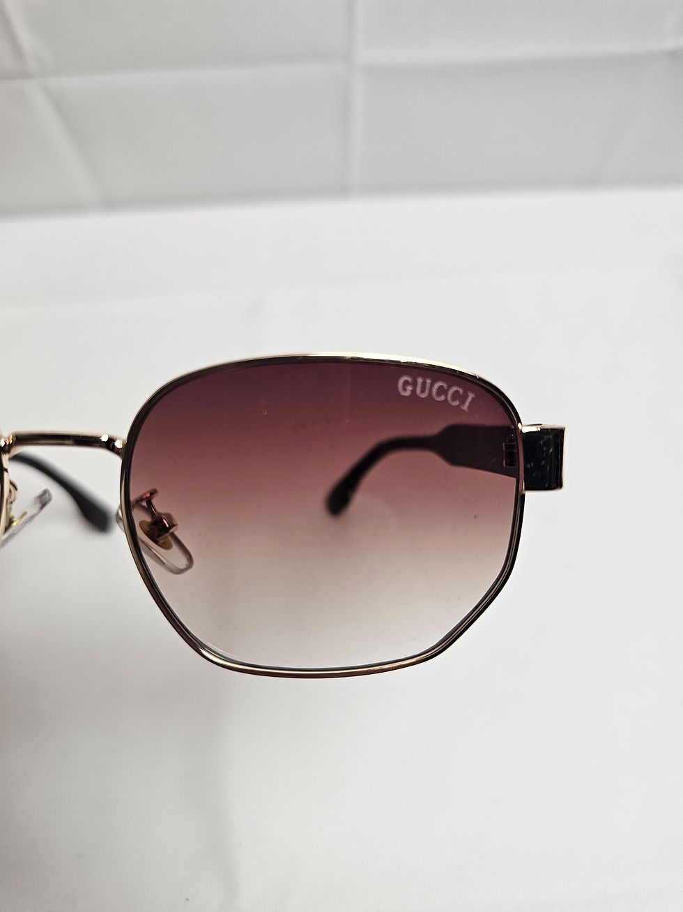 Thumbnail: Guc Purple Logo Print Sunglasses
