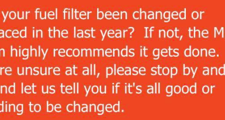 How's your fuel filter?