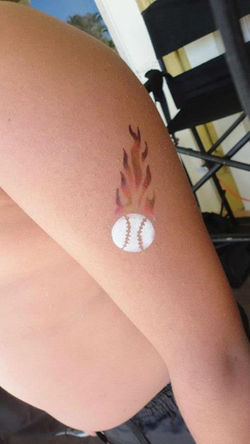 airbrush tattoo sports baseball
