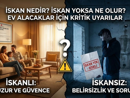Bir ev satın alırken sadece dört duvara değil, gelecekteki huzurunuza da yatırım yaparsınız. Görselde net bir ayrım yaptık:  Sol Taraf: İskanı alınmış, yasal süreçleri tamam, krediye uygun ve "sürprizsiz" bir yuva.  Sağ Taraf: "Sonra halledilir" denilerek alınan, şantiye elektriği kullanan ve yasal belirsizliklerle dolu iskansız bir yapı.  Ailenizin huzurunu riske atmayın. İskansız ev almanın yaratacağı hukuki ve maddi sorunları blog yazımda detaylandırdım.  #İskanNedir #YapıKullanımİzinBelgesi #EvAlmaRehberi #EmlakRiskleri #HuzurluYuva