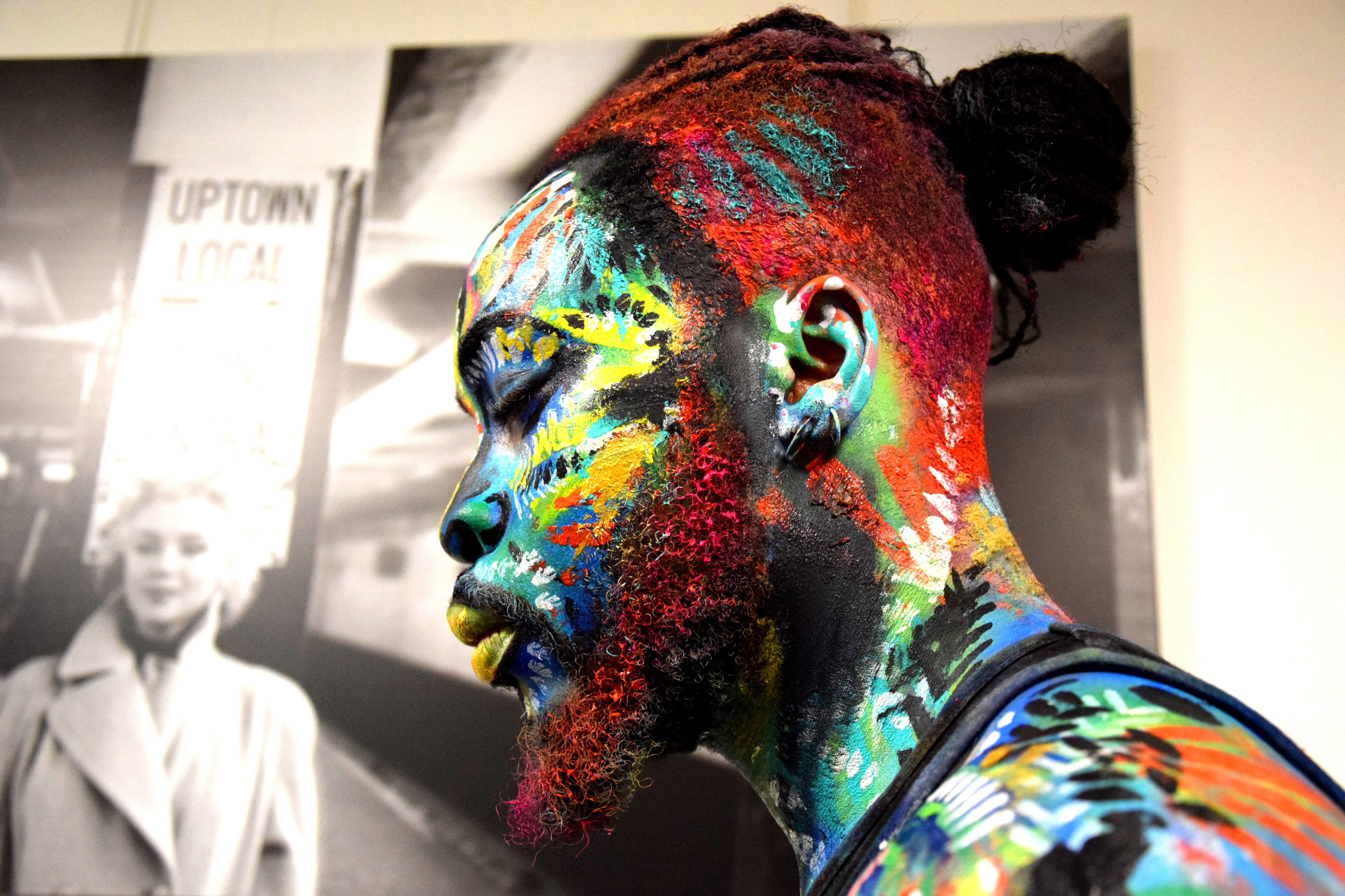 Afro body painting, Paris, Dec 2016