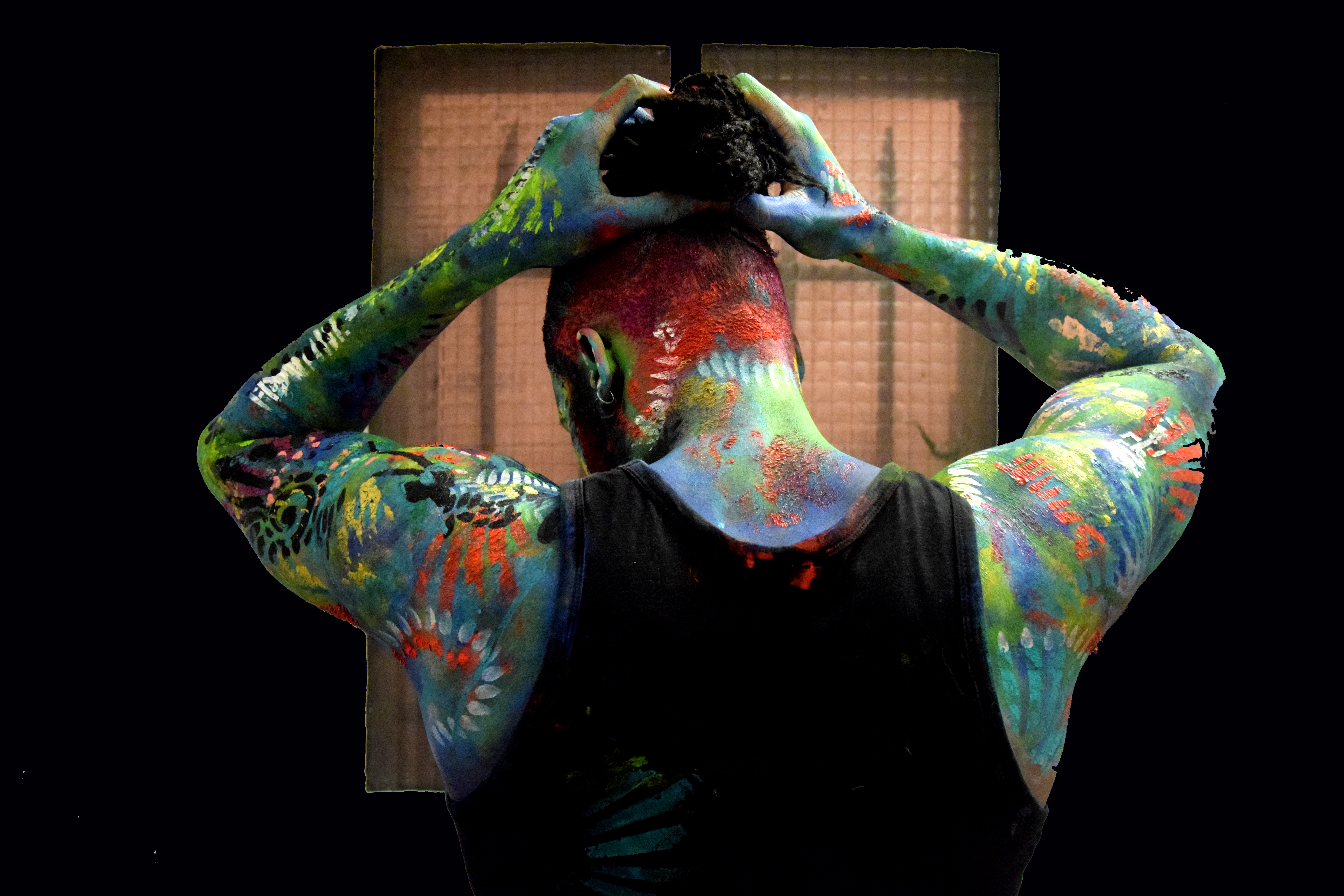 Afro body painting, Paris, Dec 2016