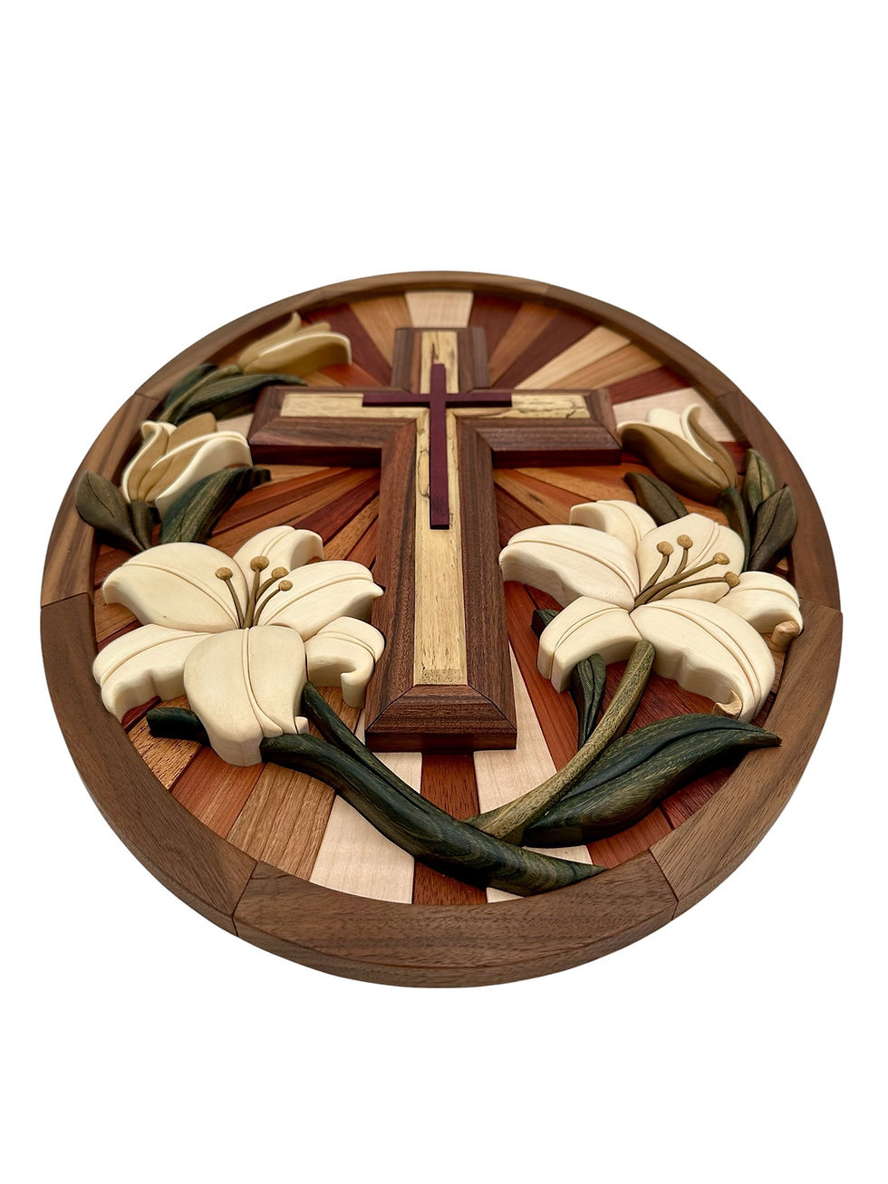Thumbnail: Faith & Blossoms Intarsia Wood Art Decor - An Original Design